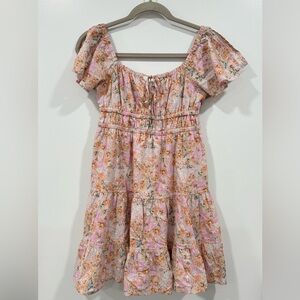 Arizona Jean Company Floral Pink Mini Dress